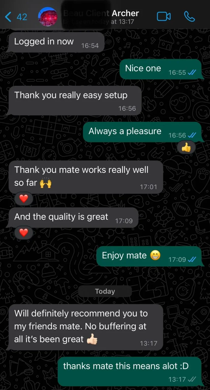 MonIPTV WhatsApp customer review